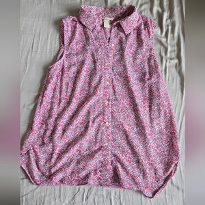 H&M Pink Floral Button Down Shirt